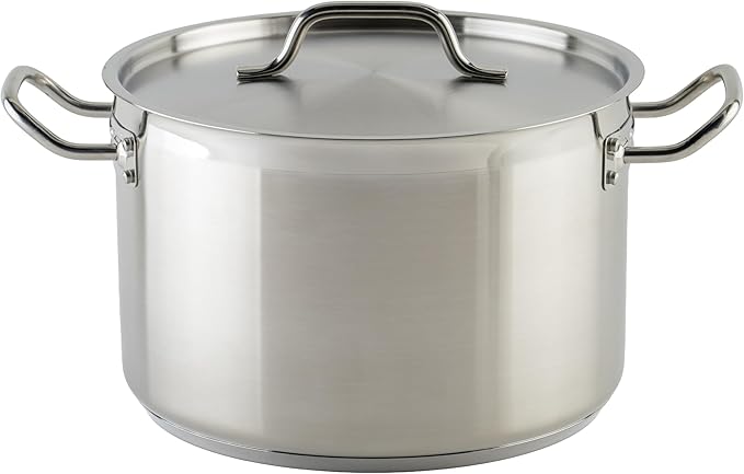 Winco Heavy-Duty Stainless Steel Stock Pot with Cover 12 Quart