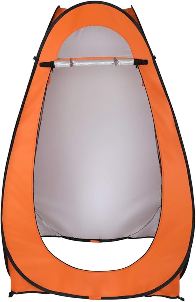 Pop Up Pod - Privacy Shower Tent with Carry Bag Dressing Room Instant Portable Toilet Stall for Camping Beach or Tailgate (Orange)