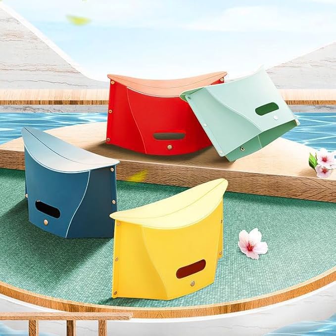 4 Pack Lightweight Folding Collapsible Portable Stool - Camping Hiking Stool Pocket Chair Hiking Accessories for Outdoor Backpacking Travel Picnic BBQ(Small)