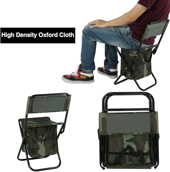 Drfeify Convenient Foldable Outdoor Camping Fishing Chair with Storage Bag Portable Folding Seat for Sports &amp Outdoor Activities