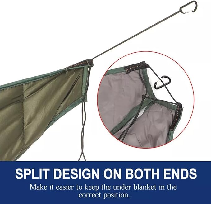 Double Hammock Underquilt Big Size Under Quilts for Hammocks Camping Heavy Duty 4 Season Full Length Large Travel Camping Hammock for Outdoor Hiking Camping Backpacking Essential