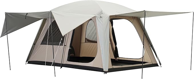 Vidalido 4-6 Person Camping Tent with 3 Door 2 Room Large Family Cabin Tents Double Layer Waterproof Portable Glamping Tent Big Tents for Outdoor Camping Hiking and Backpacking