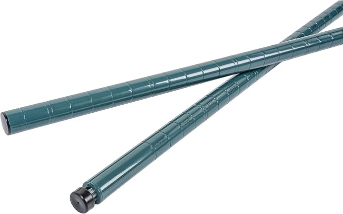 Restaurantware-Shelving Posts ONLY: Chef 101 74 Inch Shelving Posts 4 NSF Certified Epoxy Poles - Shelves Sold Separately with 4 Leveling Feet Green Steel Poles No Corrosion