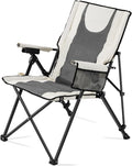 VEVOR Folding Camping Chair 3 Reclining Positions Outdoor High Back Camping Chair 260lbs Weight Capacity Full Padded Beach Chairs with Armrest &amp Headrest Portable Lawn Chairs for Sports Trave