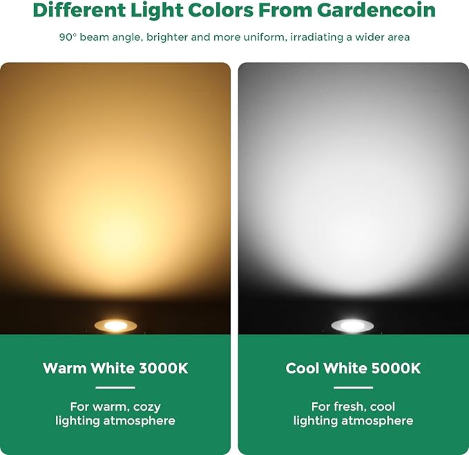Gardencoin Outdoor Recessed LED Lights Heavy Duty Soffit and Deck Lighting Flush Mount 12-24V Low Voltage Landscape In Ground Well Light Underwater Pond Light Dimmable Widely Used 6pack
