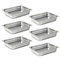 Aplancee 1/2 Hotel Pans 2.5 Inch Deep Stainless Steel Food Pan - Anti-Jam 6 Pack Steam Table Pan Set for Catering Buffet Use Kitchen Prep