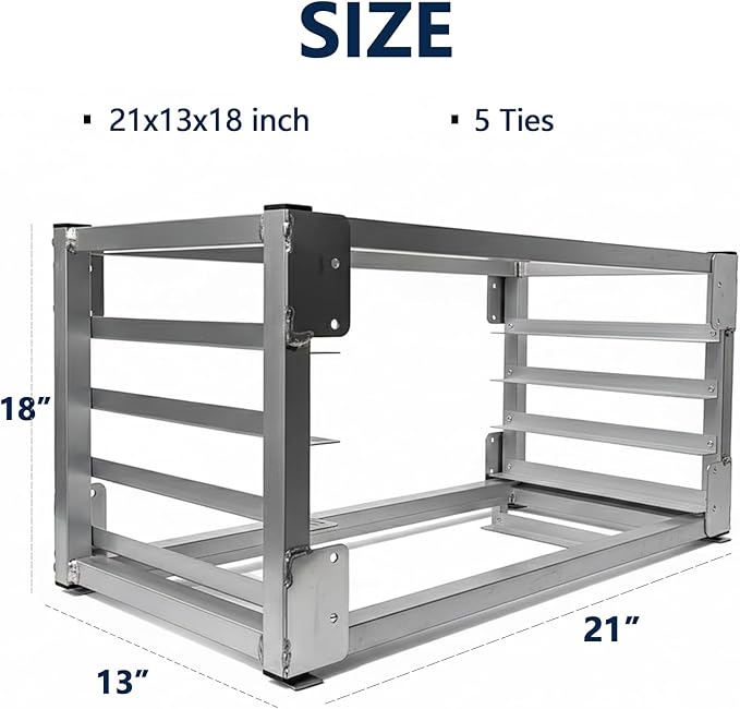 5 Tier Aluminum Bun Pan Rack - 21 D x 18 W x 13 H 3 Spacing Bread Cooling Storage for Kitchen Bakery &amp Restaurant Wall Mount