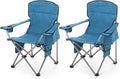 ARROWHEAD OUTDOOR 2-Pack Heated Folding Camping Chair with Cooler 3 Heat Settings Cup &amp Wine Glass Holder Carrying Bag Battery NOT Included Supports up to 330lbs