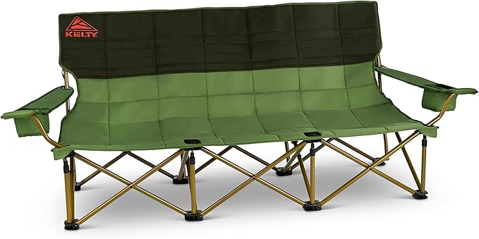 Kelty Lowdown Couch - 3 Person Capacity Camping Chair Extra Large and Sturdy Bench for Campsites Soccer Games and Backyard Parties