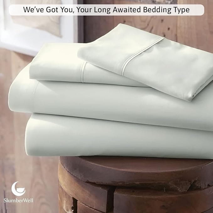 SlumberWell 4 Piece Luxury Soft Microfiber Fitted Bed Sheet Set for Campers 8 to 12 Inch Deep Pocket RV Full 54 x 75 Ivory