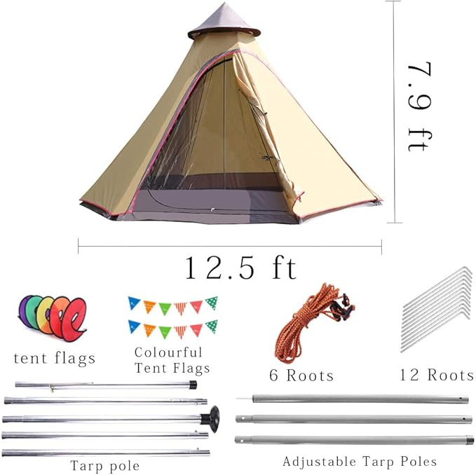 12'x10'x8'Dome Camping Tent 5-6 Person 4 Season Double Layers Waterproof Anti-UV Windproof Tents Family Outdoor Camping Tent | Double Layers Waterproof Anti-UV Windproof Family Outdoor
