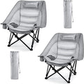 Oversized Folding Camping Chair Portable Outdoor Folding Chairs with Headrest SupportCup HolderHeavy Duty Camping Chairs for AdultsBeach FishingCamping Sportsup to 500 LBS2PC
