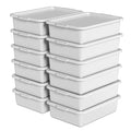 12 Packs Food Service Bus Tubs with Lids 13 L Commercial Bus Tub Light Gray