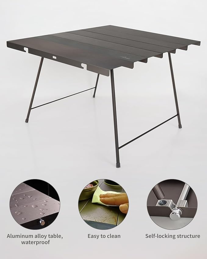 Flexifold Ultralight Aluminum Camping Table Portable Folding Camping Table Small Outdoor Side Table with Carry Bag for Outdoor Cooking Picnic Camp Beach Travel