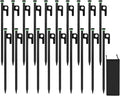 20Pcs Tent Stakes 12in/16in Heavy Duty Tent Stakes 0.35 Dia. Forged Steel Stakes Heavy Duty for Tent Used on Rocks Snowfield(20Pcs 12in Stakes)
