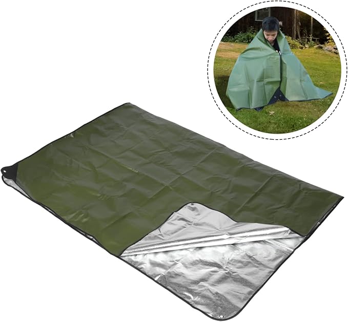 Thermal Emergency Blanket Camping Survival Mat Multi Functional Outdoor Awning Cloth for Hiking Picnics and Emergency Situations