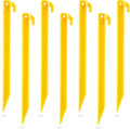 Sumind 24 Pcs Plastic Tent Stakes 12 Inch Heavy Duty Anchoring Tent Pegs Yellow Spike Hook for Rust-Proof Garden Lawn Camping Beach Canopy Outdoor Sand Pegs Accessories