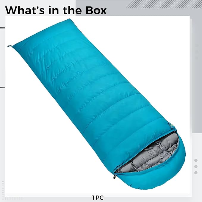 Generic 800G Duck Down Sleeping Bag Envelope Style 82.7 X 31.5 in for Outdoor Activities