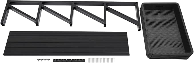 59.06in 5 Tier Retail Display Rack Market Shelf Metal Wire Display Shelf Fruit Vegetable Snack Basket Set Shelf 220 Lbs Capacity 10 Hollow Plastic Storage Containers Protective Covers