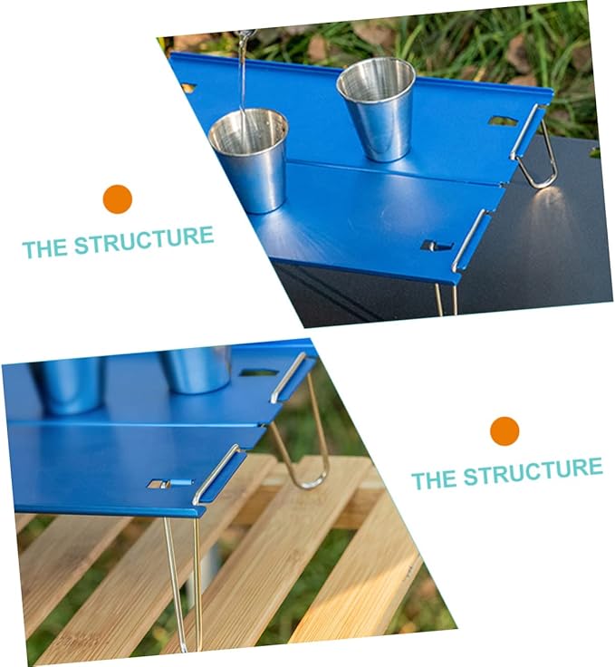 YARNOW Camping Table Portable Small Tea Table Aluminum Alloy for Hiking BBQ Picnic