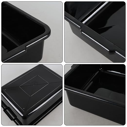 13 L Commercial Bus Tubs Plastic Commercial Utility Bus Bin 4 Packs Black