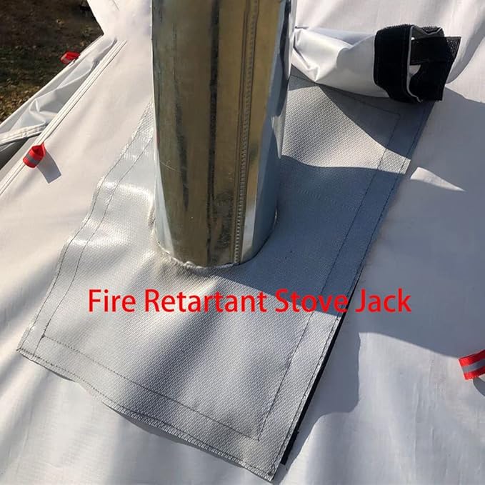 Tipi Hot Tent with Fire Retardant Stove Jack for Flue Pipes 3~4 Person Lightweight Teepee Tents with Snow Skirt for Family Team Outdoor Backpacking Camping Hiking
