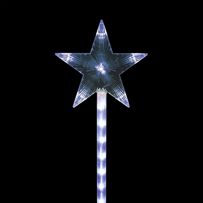Alpine Corporation Holiday Décor Shooting Star Garden Stake with LED Lights 4-Pack Christmas Decoration