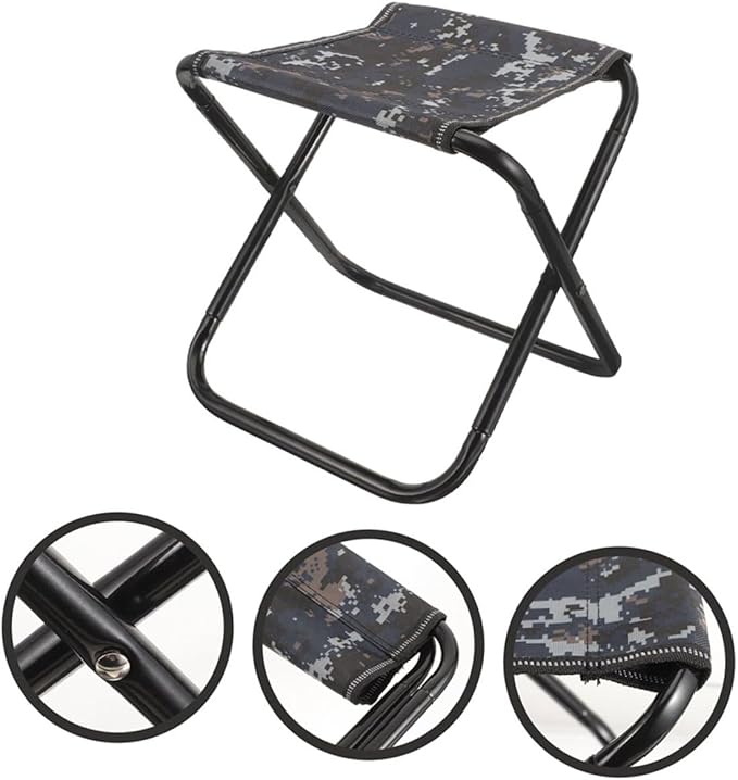 Portable Foldable Camping Stool Large Camouflage Lightweight Bench Portable Folding Chair for Hiking Fishing Outdoor Gardening and Travel
