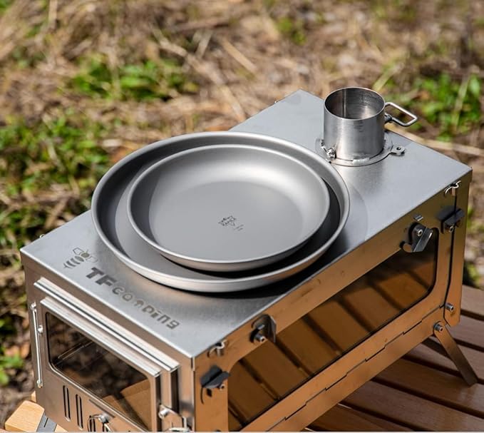 KAPILA Titanium Camping Plate Dish Portable Ti Cookware Ultralight Dinnerware Piece for Backpacking &amp Camping Anti-Rust and Easy to Clean for Hiking Picnic (1000ml)
