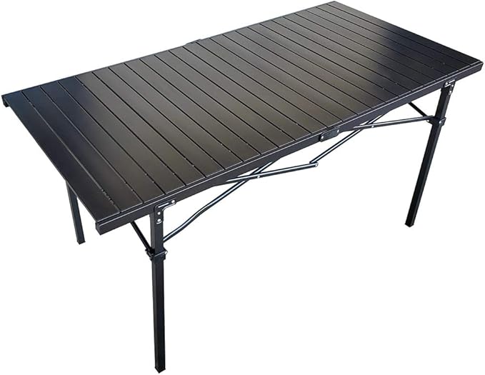 GoTEAM! Portable Heavy Duty Aluminum Roll-Top Table Camping/Tailgating/Beach Instant Table with Carry Bag