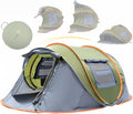 4 Person Pop Up Tent for Camping - Lightweight &amp Portable Easy Quick Set-Up 2 Doors Lantern Hook Storage Pockets Carry Bag for Outdoor Hiking Travel