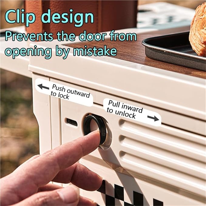 Plastic Camping Storage Box with Hooks Foldable Picnic Organizer Bin for Outdoor Gear Camp Kitchen or Car Trunk Portable Multi-Purpose Picnic Basket with Table
