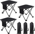 3 Pack Camping Stool Camping Foot Stools Portable Folding Camp Stool with Storage Bag Folding Stool Suitable for Fishing Beach PicnicOutdoor - Black