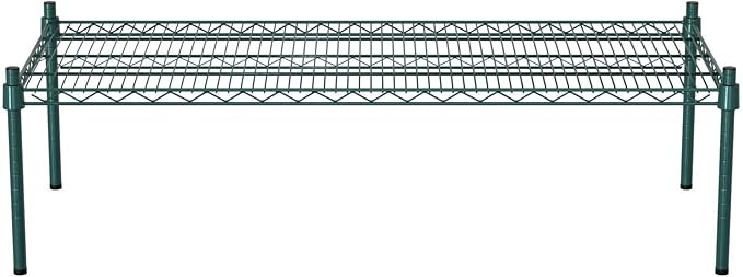 21 x 48 NSF Green Wire Stationary Dunnage Storage Rack with 14 Posts Ideal for Commercial Kitchen Home Garage Warehouse Shelters