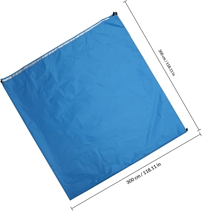 STOBAZA Waterproof Polyester Tent Tarp Shelter Sun Protection Camping Hammock Rain Fly with Ground Cloth Azure 3-4 Person Outdoor Beach Shelter for Hiking and Camping