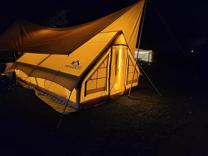 Inflatable Tents for Camping Large Inflatable Camping Tent with Hand Pump Easy Setup Tents for 4-6 People Portable Glamping Tent