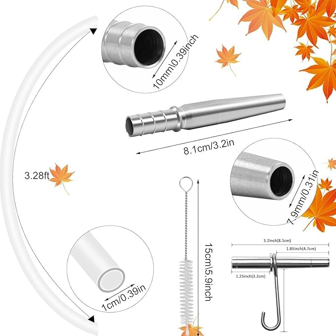 Trunk Faucet Set – Stainless Steel Maple Spiles 4 Pack Portable Tree Tap Accessories Syrup Collection Equipment Compact Easy Use Beginner Expert Suitable | Maple Syrup Tapping Kit Includes