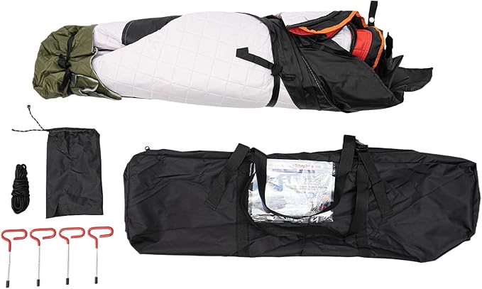Portable 2 Person Ice Fishing Tent Insulated Winter Ice Fishing Shanty with Nails &amp Windproof Ropes Portable Square Angler Shelter Tent for Backyards Parks Picnics