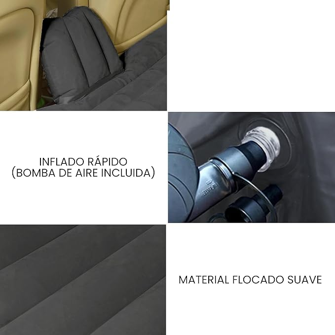 Camping Inflatable Mattress Multifunctional Car Inflatable Mattress Flocking PVC Pressure-Resistant Car Back Seat Sleeping Pad Outdoor Camping Sofa Bed