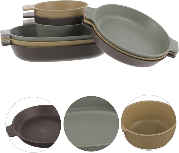Plastic Dinnerware Camping Plates Bowls Outdoor Serving Dishes Multi-Functional Snack Bowls for Side Dishes Easy Clean