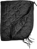 Mil-Tec Ripstop Poncho Liner - Lightweight Portable Durable Polyester Versatile Poncho Liner - Can be Used as Comforter Blanket Ground Mat Sleeping Bag - Carry Bag Included - Black