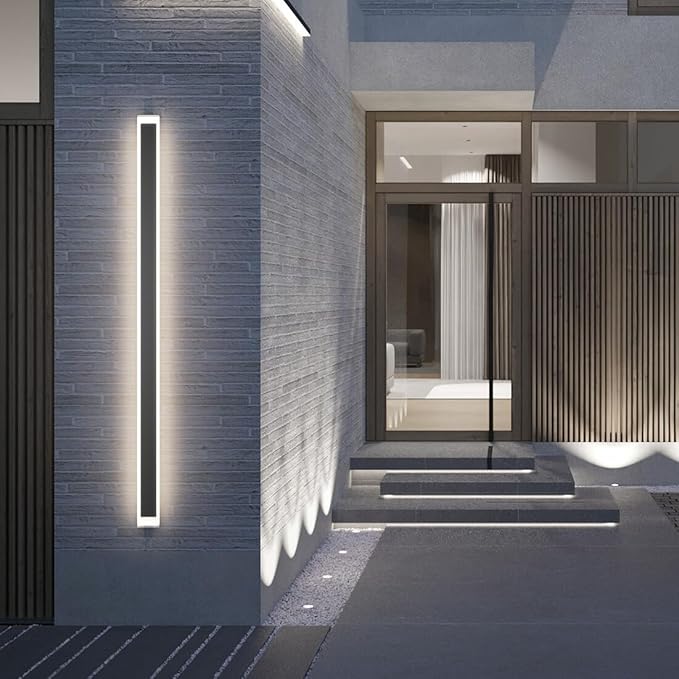 56In Long Outdoor Wall Light 4000K Dimmable IP65 Waterproof Linear Outdoor Light Modern Exterior Wall Lighting for Porch House
