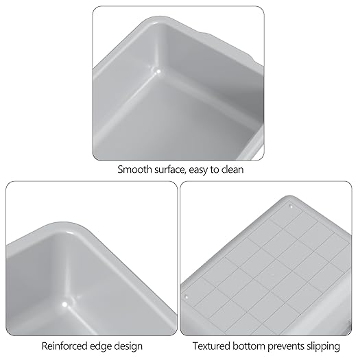 4-Pack Commercial Bus Tubs Box/Tote Box Grey Plastic Storage Bin with Handles/Wash Basin Tub (32 Liter)