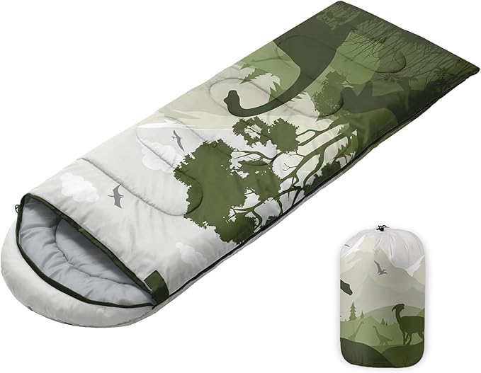 Sleeping Bags for Adults Youth Kids3D Printing Camping Sleeping Bag for Girls Boys Lightweight Waterproof Cold/Warm Weather Sleeping Bag for 3 Seasons