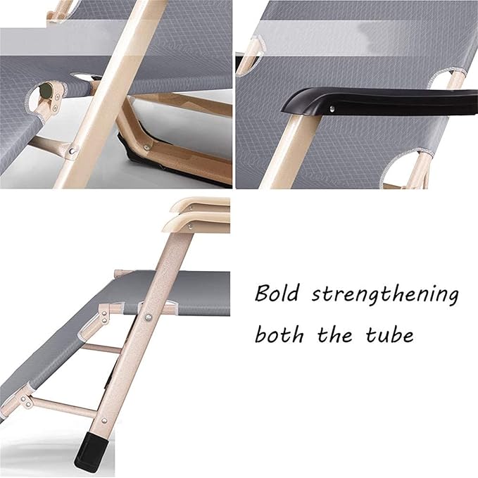 Oversized Heavy People Recliner Chair Metal Steel Folding Camping Lounger Outdoor Camping Lounge Chair