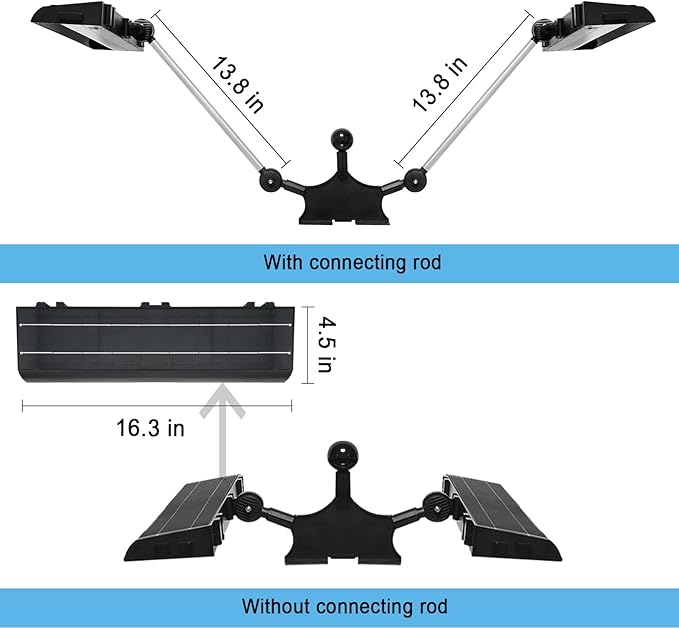 Solar Sign Lights Outdoor 464 led 1200 Lumen Dual Solar Sign Light 8000 mAh Billboard Lighting for Bussiness Commercial Real Estate Shop Bus Stop HOA Highway Signs