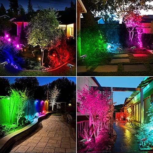 T-SUNUS 8 Pack Solar Color Landscape Spotlights IP65 Waterproof Solar Powered Spot Light Wall Lights 2-in-1 Outdoor Solar Landscaping Light for Yard Garden Driveway Porch Walkway Pool Patio