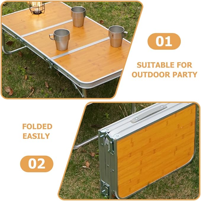 Portable Folding Camping Table Aluminum Outdoor Side Desk with Carry Handle for Hiking Picnic BBQ and Travel