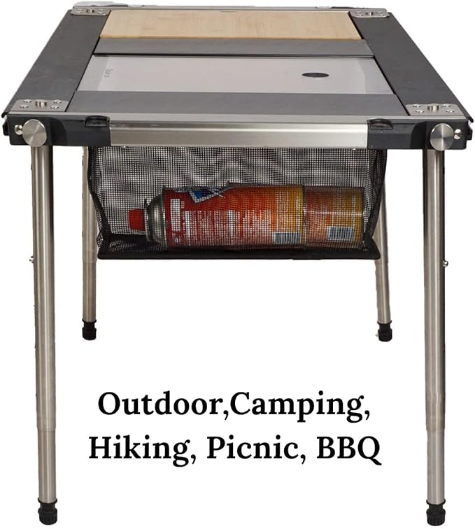 IGT Camping Table Legs 304 Stainless Steel Adjustable Height Telescopic Design Tool-Free InstallationCompatible with Most IGT Frames Outdoor Cooking Picnic BBQ (Set of 4) (S (11.8”–17.7”))