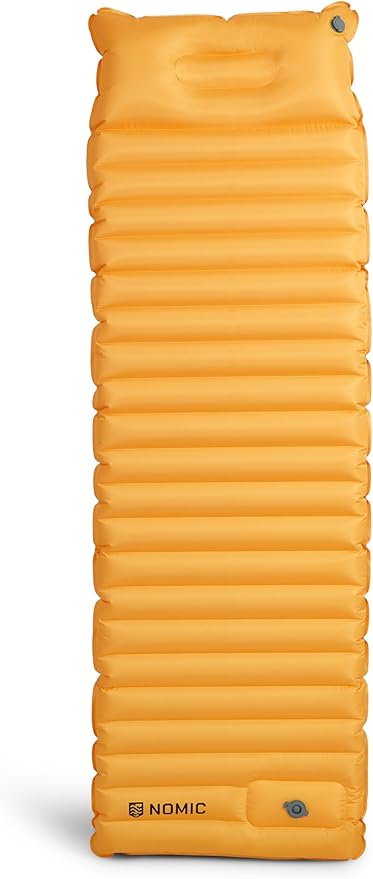 Nomic Lumin AIR Self Inflating Sleeping Pad Extra Thick 4 Insulated Camping Mat with Built-in Foam Pump 30s Inflate / 5s Deflate Integrated 6 Pillow 79 x 26 x 4 in Est. R-Value 4